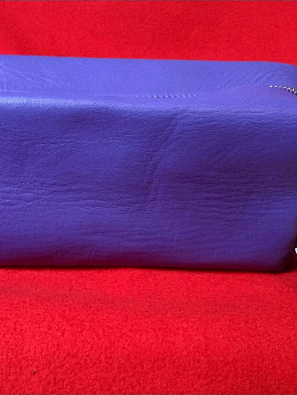 NWT Carnival Players Club Elite Purple Genuine Leather Cosmetic Travel Bag